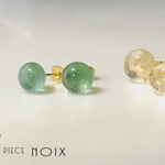 シーグラスフュージング一粒ピアス