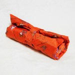 ティーパーティー柄のエコバッグ(オレンジ色)