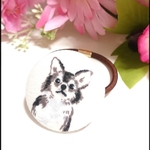 再販多数！犬🐶の大人可愛い💓大きめcircleヘアゴム❤️✨⑩ チワワ 黒 送料無料 プチプラ プレゼント ラッピング 犬 丸