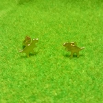 153h.Ac*4 恐竜 ティラノサウルス シルエット ピアス ゴールドカラー