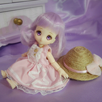 オビツ11用お洋服 お星様ワンピース(ピンク)