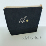 人気!!イニシャル刺繍ポーチ【STAR】