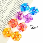 ピンク❁︎カラフルフラワーピアス