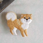 動物達の生活　しば犬さん　刺繍ブローチ　その1
