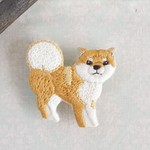 動物達の生活　しば犬さん　刺繍ブローチ　その2