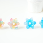 ✿ 雨上がりの空と虹色の花イヤリング  ／ ピアス ✿  空