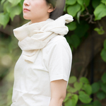 日除け、冷房対策　Organic Cotton＆linen　Wガーゼ夏のマフラー【37㎝幅】