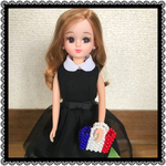 ビーズミニチュアバッグ・トリコロール（ドール用）