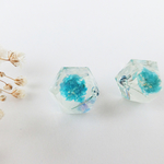 【SALE】 1700円→1000円！水色のかすみ草×ロッカッケイ♪ピアス
