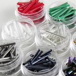  40g/約140個ガラスパイプパーツ/直パイプ　丸/ゴールド・ブラック・ホワイト/金属　パーツ/アクセサリー/パーツ