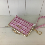 がま口Wキーケース＊チョコpink＊