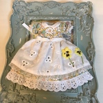 ドール服♡⃛ リバティ ワンピ+刺繍エプロンセット