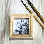 墨絵ミニ原画「リンゴの花」