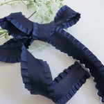 ＊サテンフリルリボン＊（Navy）2m