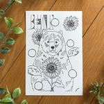 お花とクマのポストカード＊プラスもう1枚‼︎