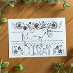 お花とロバ☆ポストカード＊プラスもう1枚‼︎