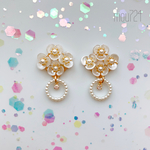 お花とサークルパールのピアス