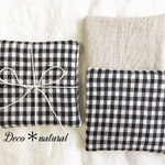 ギンガムチェックリネンコースター二枚set＊