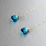 【在庫あり】14kgf　青い結晶　しずくピアス（フック）