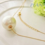 fleurpearlビッグコットンパール　極細チェーンネックレス