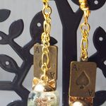 天然石入り♪アリスのキューブイヤリング(ピアス等金具変更可）)