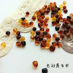 再販３☆７０個入　べっ甲ビーズ/アクリル混合mix　色彩屋吉宗