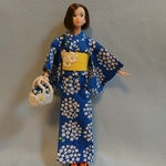 紫陽花の浴衣  (紺)