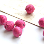 ナチュラル ホットピンク カラー*１５mm ラウンド ビーズ