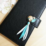 A39）Android★夏タッセルとシェルとビジューのケース