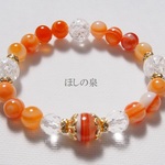 新しい環境のお守り☆赤天眼石＆クラック水晶ブレスレット