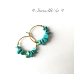 さざれ石ターコイズフープピアス