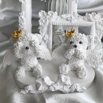 天使のくまちゃんペアのアロマストーン☆台座付き