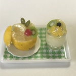 hand:made:ミニチュア：ドールハウス：グレープフルーツゼリー＆ジュース：