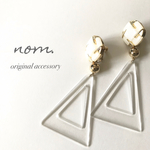 import  ボタンとクリアパーツのイヤリング