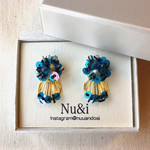 ブルーとストライプのピアス