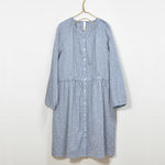 綿麻カットドビーワンピース/BLUE