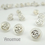 ミニシャンクボタン 12mm【Gold Rose / White】 10個
