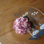 mixピンク紫陽花のブローチ