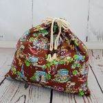 バッグのインナー袋（大サイズ）★パリの街並み/ブラウン｜こまどりかごや専用サイズ