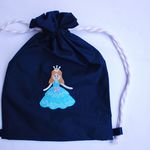 【ナップサック】ワッペンPrincess　レッスンバック　水着入れ プール 海 川 レジャー バッグ 巾着型 キッズ 　 女の子  