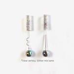 『clear series』Glitter mix lame/大ぶり クリア ピアス