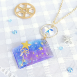 魔法のステッキと本ネックレス