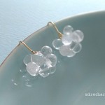 {14kgf} *天然クリスタル*アクアシャボンピアス