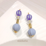  青い手毬飴ピアス イヤリング