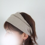 きなり　するっと柔らかリネン　ナチュラルなカラー　　ゆるターバン　コーデのスパイスに**カフェなどのお仕事にも