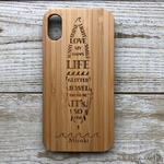iPhoneケース 木製 名前入り サーフボード✯surf✯携帯ケース✯名入れ✯木✯ウッド✯ペア✯ギフト✯結婚記念日✯記念日✯