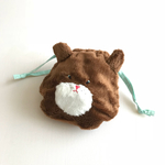 チョコミント くまちゃんの巾着ポーチ