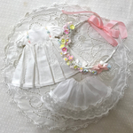 ChatonWeegie [花冠Set]アンティークの子供服風パステルカラーのライン刺繍入りOPSet