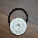  M.C.K様専用　白い丸いビーズ刺繍 ヘアゴム 02
