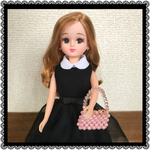 【新作】パールビーズ・ミニチュアバッグ・ドール用（ピンク）
